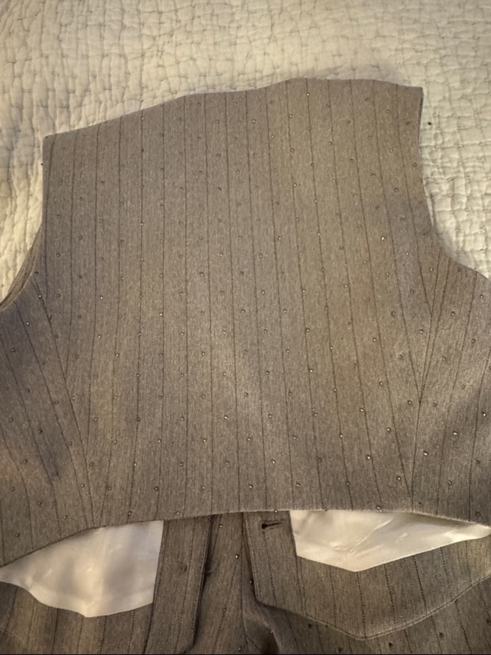 Maje Pleated Mini Skort and Vest Set in Light Gray - Picture 5 of 6